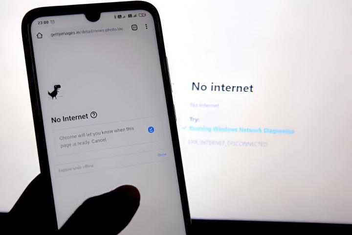 La pantalla de carga de Google Chrome cuando intentas navegar en la red sin conexión a Internet