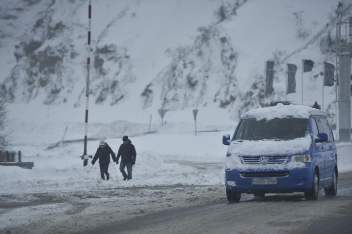 Imagen de archivo de una nevada en Huesca (Aragón).