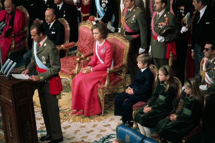 La reina Sofía, durante la proclamación de Juan Carlos I
