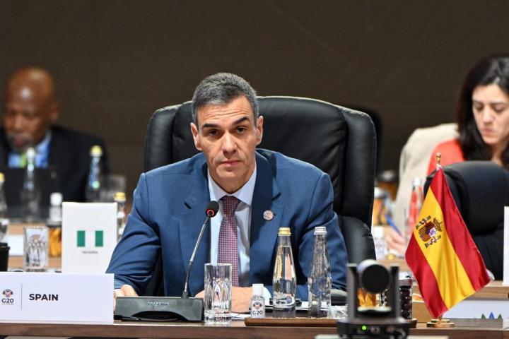 Foto de Pedro Sánchez en la cumbre del G-20.