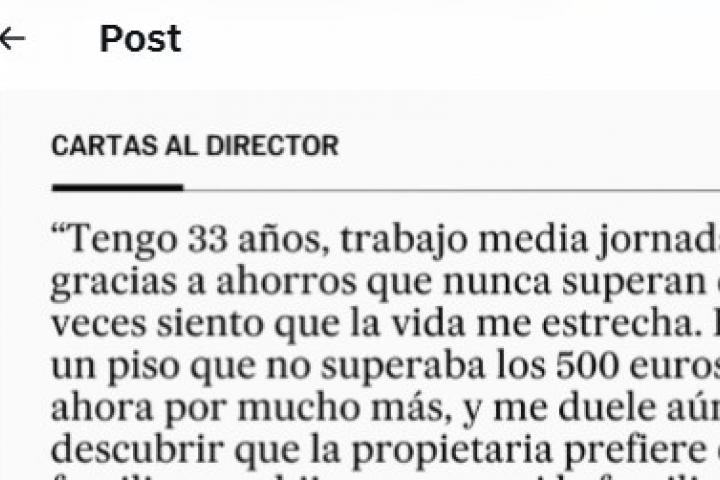 La carta al director de 'El País' de Mireia Carrillo.
