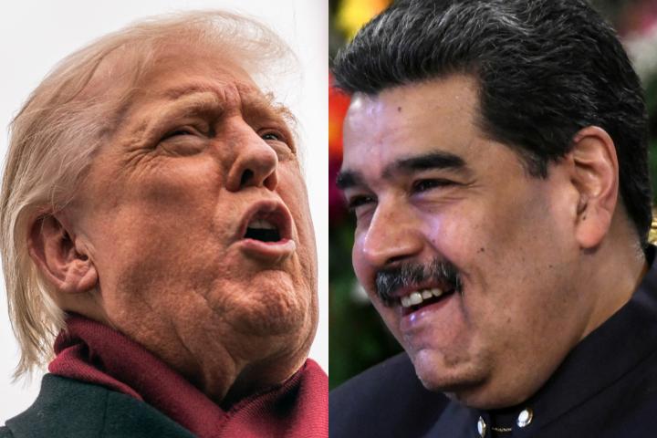 Donald Trump y Nicolás Maduro, en sendas imágenes de archivo.