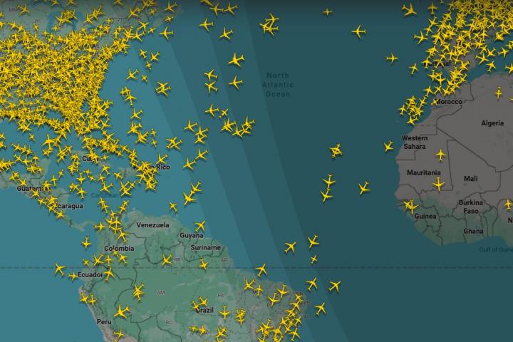 El espacio aéreo de Venezuela, a las 17.15 hora local de este lunes