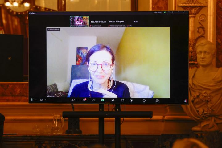 Nevenka Fernández, ponente por videoconferencia en el Congreso este 25-N