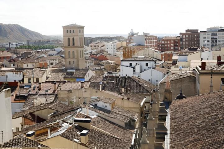 Una imagen aérea de la ciudad de Logroño desde la concatedral de Santa María de la Redonda, en La Rioja
