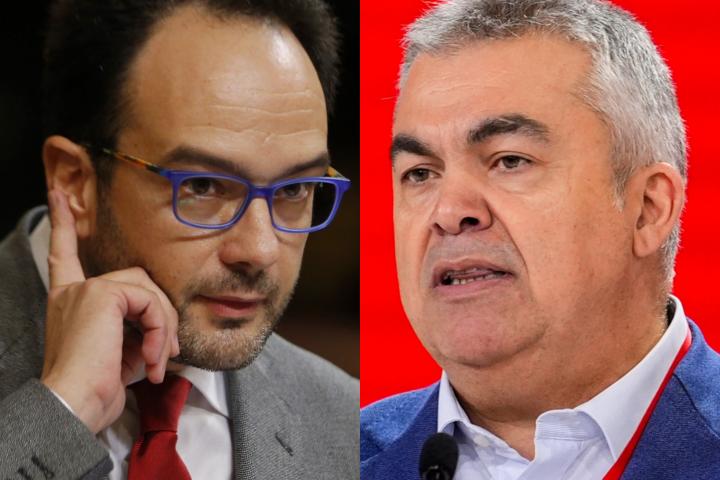 Antonio Hernández y Santos Cerdán, en sendas imágenes de archivo.