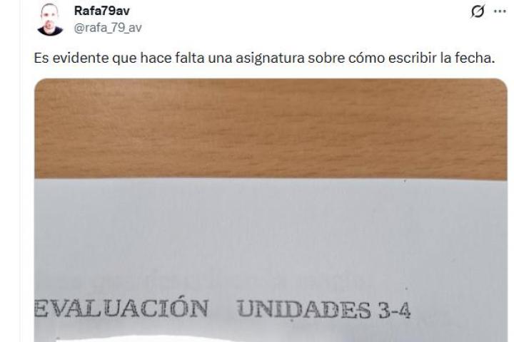 El tuit del profesor @rafa_79_av mostrando la fecha que ha puesto un alumno.