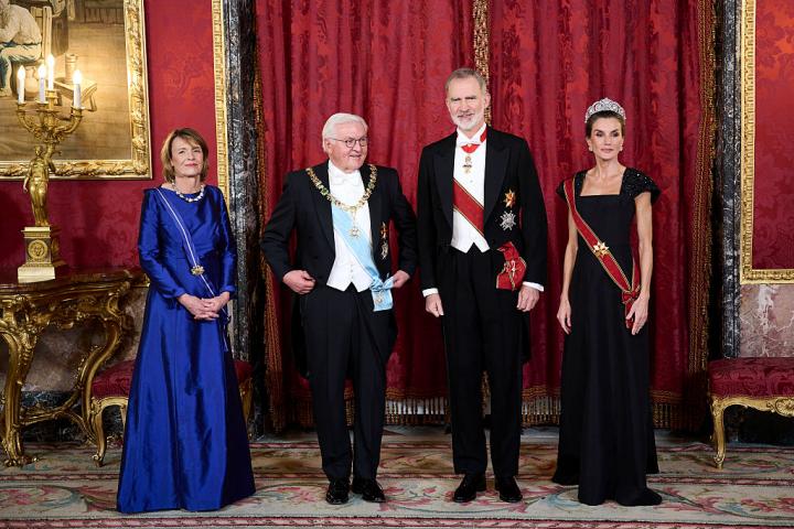 La primera dama del presidente de la República Federal de Alemania, Elke Büdenbender; el presidente Frank-Walter Steinmeier; el rey Felipe VI, y la reina Letizia