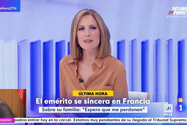 Silvia Intxaurrondo en TVE este jueves en 'La hora de La 1'.