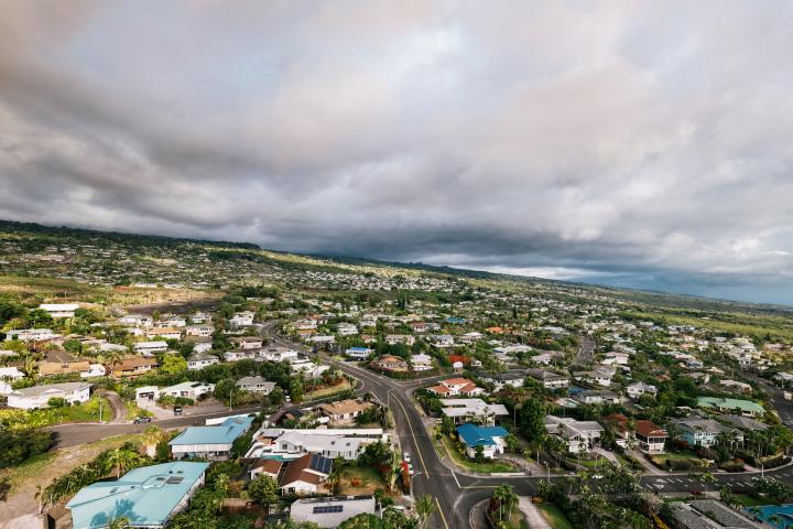 Imagen panorámica de un barrio de Hawaii
