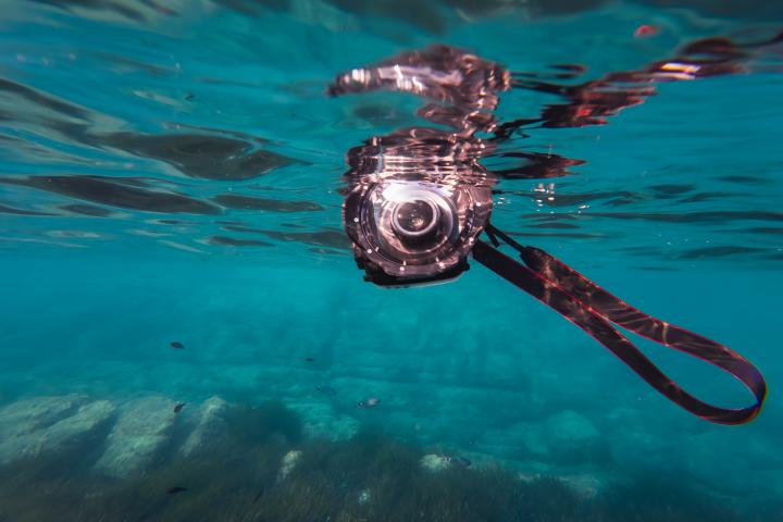 Una cámara en el mar.