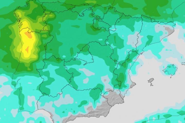 Mapa de precipitación máxima del EPS para el 6 de diciembre de 2025