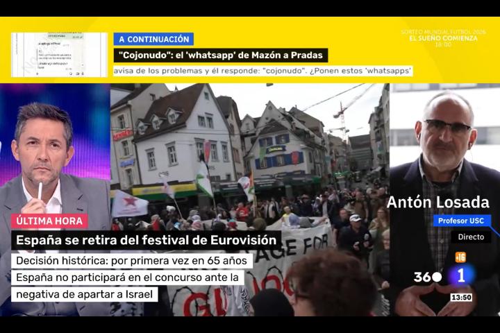 Antón Losada reacciona a la salida de España de Eurovisión