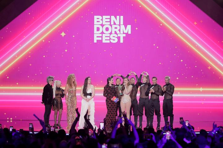 El momento en el que Melody se proclamó ganadora del Benidorm Fest 2025.