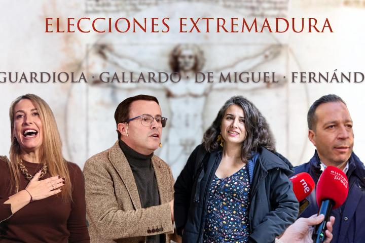Estos son los principales candidatos a las elecciones de Extremadura del próximo 21 de diciembre.