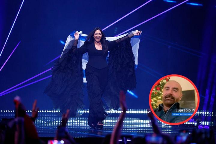 Fotomontaje de Yuva Raphael, representante de Israel en Eurovisiín 2025, y Euprepio Padula.