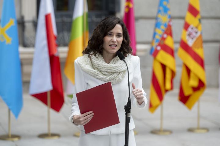 La presidenta de la Comunidad de Madrid, Isabel Díaz Ayuso, en el día de la Constitución.