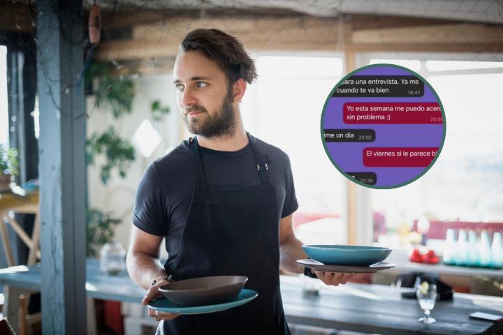 Montaje de conversación de WhatsApp