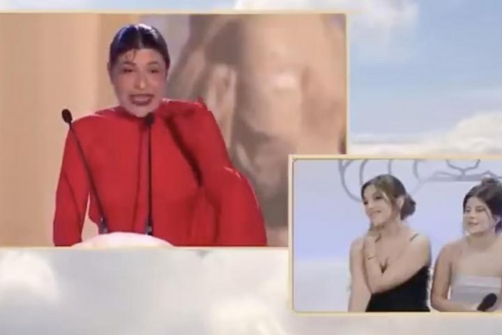 Nerea Pérez de las Heras, durante su discurso al recibir el premio a la Conciencia Social en los Premios Ídolo 2025.