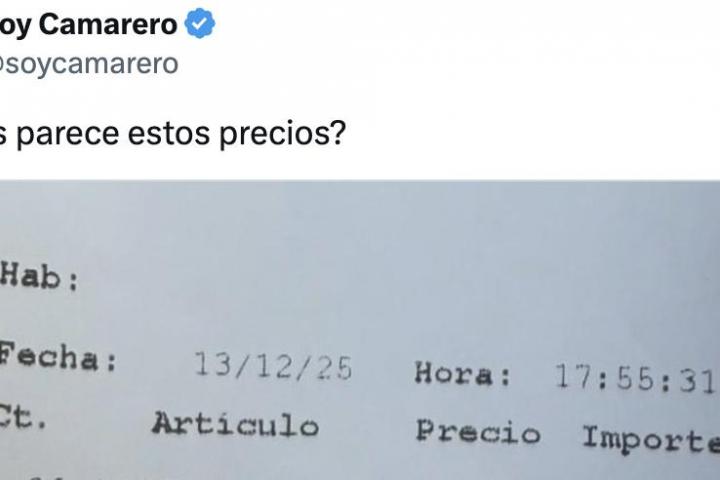 El ticket del bar publicado por @soycamarero en X.