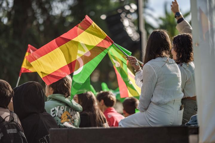 Imagen de archivo de un mitin de Vox en Almendralejo (Extremadura).