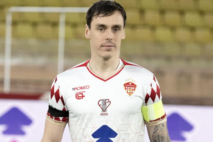 Louis Ducruet, hijo de Estefanía de Mónaco, en un partido benéfico en Mónaco