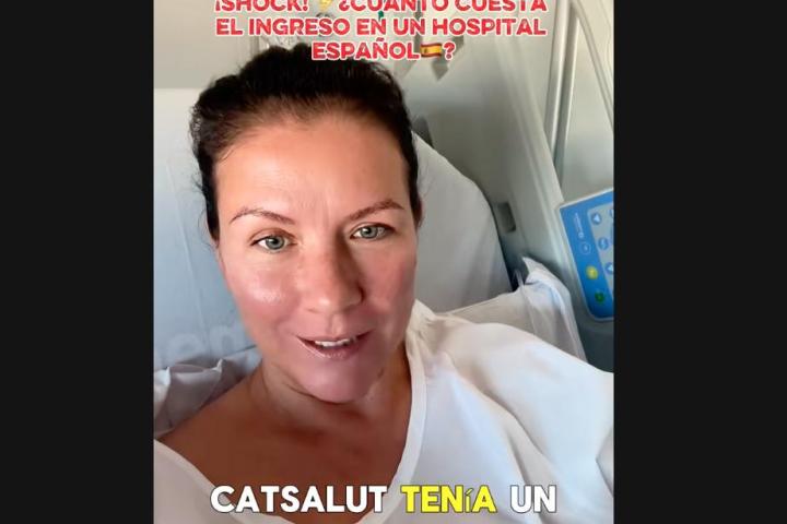 Publicación en TikTok de @viktoria_travel_spain en un hospital de España.