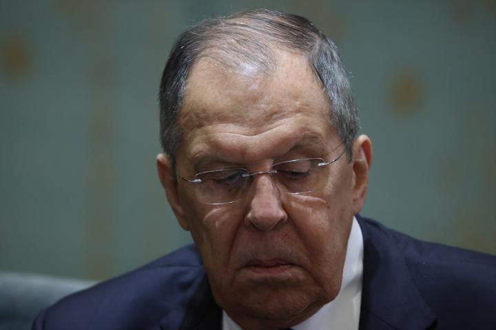 Segei Lavrov, ministro de Exteriores de Rusia hablando en China