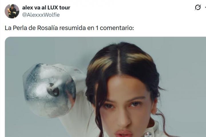 El tuit con el comentario visto en el vídeo de Rosalía.