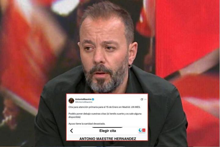 Fotomontaje de Antonio Maestre y su propio tuit.