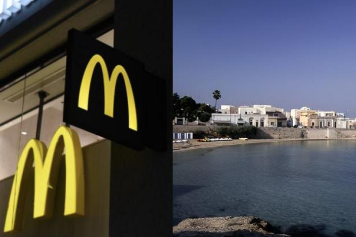 Un McDonald’s a la izquierda y la localidad italiana Nardò a la derecha