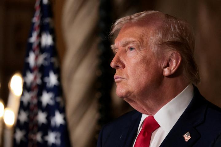 El presidente de EEUU, Donald Trump, anuncia la "Flota Dorada" de la Armada en Mar-a-lago, (Palm Beach), el 22 de diciembre de 2025.