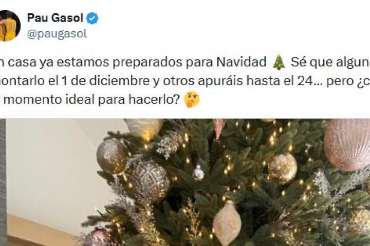 El tuit de Pau Gasol con el árbol.