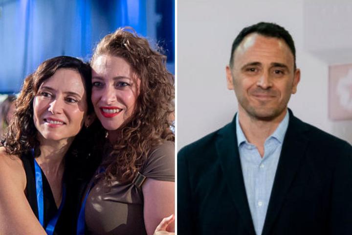 Fotomontaje de Isabel Díaz Ayuso, Ester Muñoz y Roberto Sotomayor.