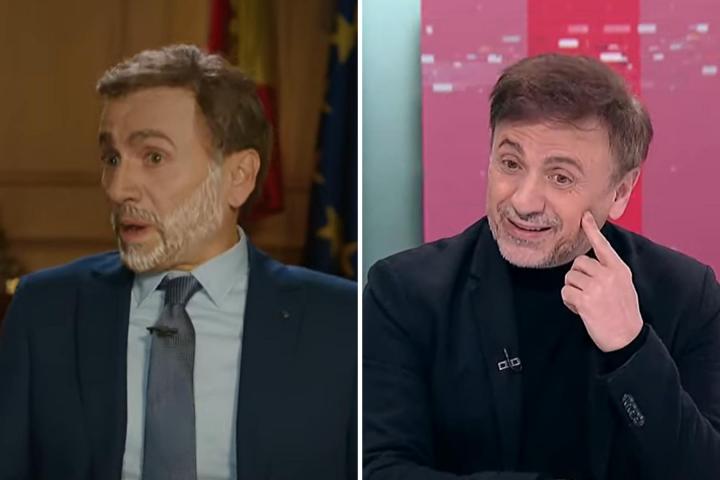José Mota hablando en el Canal 24 Horas de su imitación a Felipe VI.