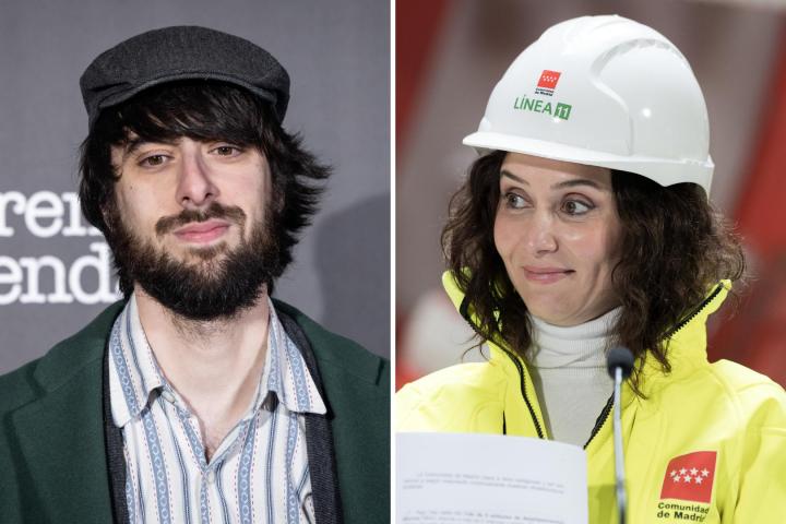 El escritor David Uclés y la presidenta de la Comunidad de Madrid, Isabel Díaz Ayuso, manos a la obra.