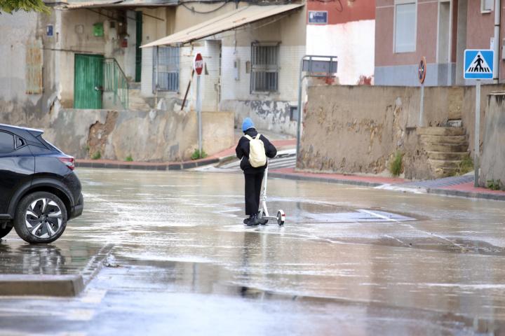Imagen de las inundaciones registradas durante la madrugada en Murcia.