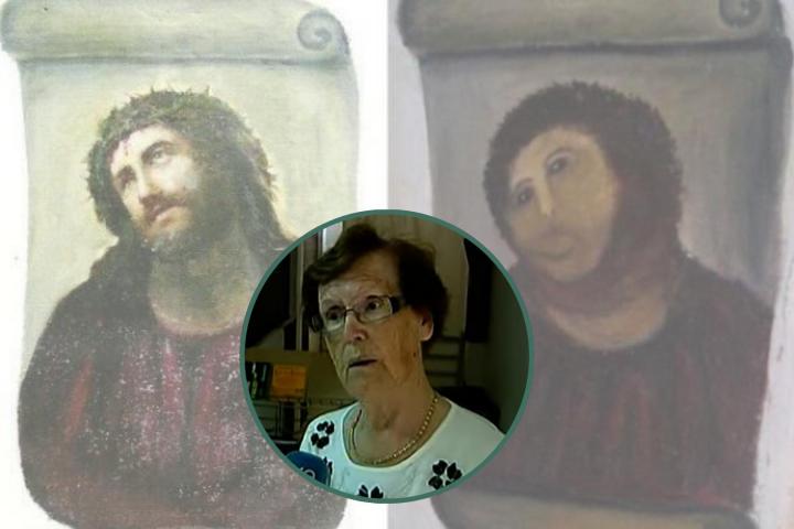 Cecilia Giménez, autora de la restauración del Ecce Homo de Borja.