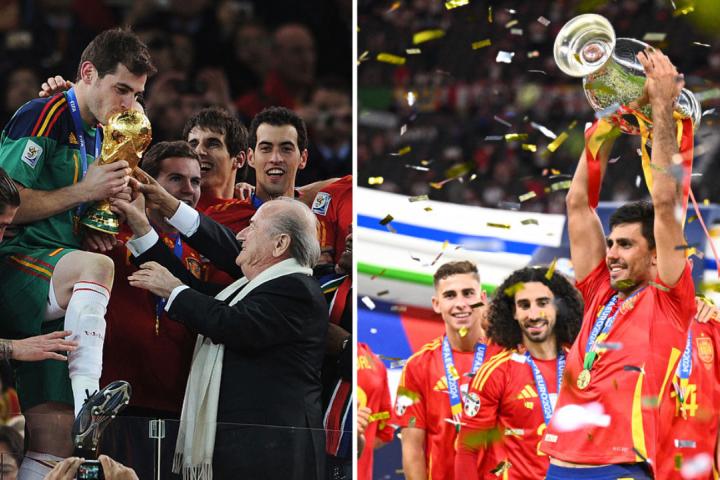 La selección española celebra el Mundial de 2010... y la Eurocopa de 2024
