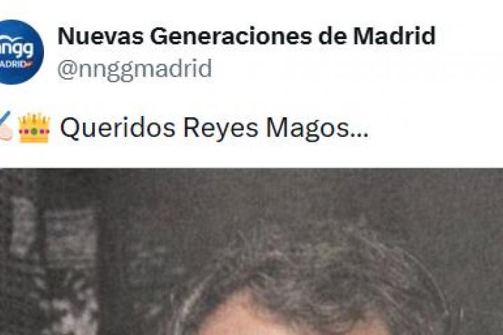 El tuit de Nuevas Generaciones del PP de Madrid.