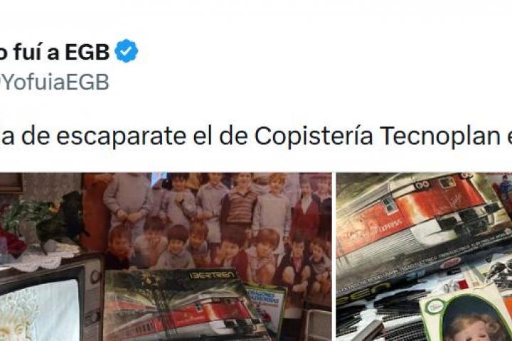El tuit con el escaparate de la copistería de Miranda de Ebro.