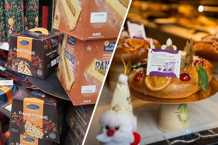 Fotomontaje del Panettone y el roscón de Reyes.