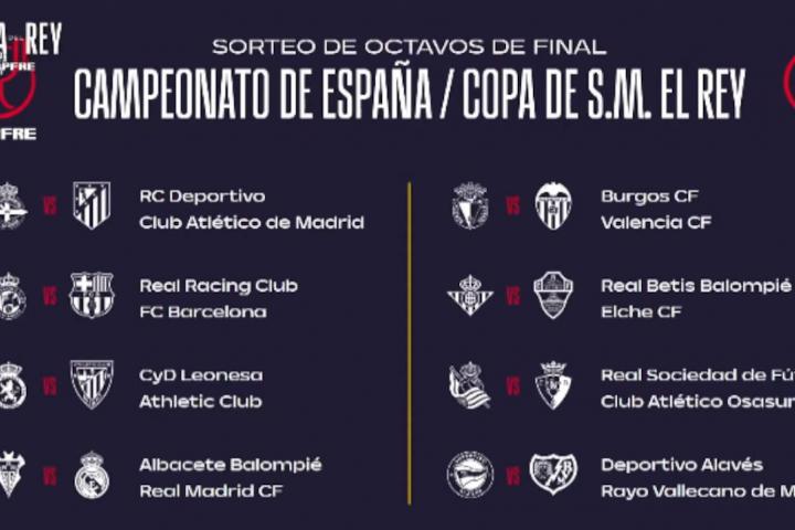 Partidos de la ronda de octavos de Copa del Rey