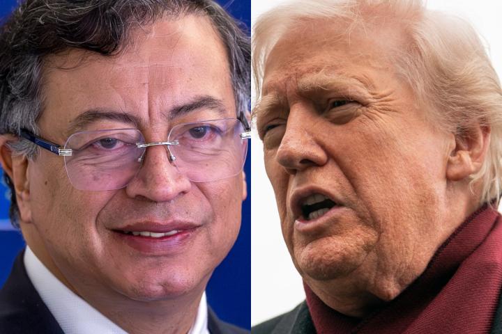 El presidente de Colombia, Gustavo Petro, y el de EEUU, Donald Trump, en sendas imágenes de archivo.