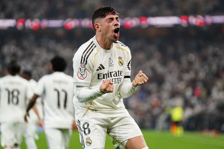 Federico Valverde celebra su gol nada más abrir el partido