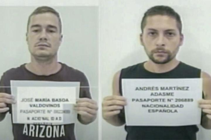 José María Basoa (izda.) y Andrés Martínez Adasne (dcha.), dos de los presos políticos españoles liberados por el Gobierno de Venezuela