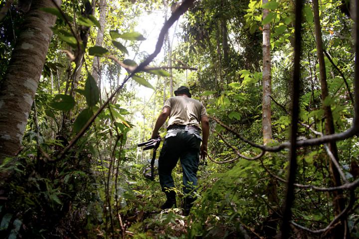 Un guardabosques en su puesto de trabajo en una isla deshabitada