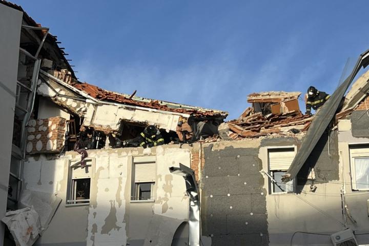 Edificio afectado por la explosión de gas en Carabanchel