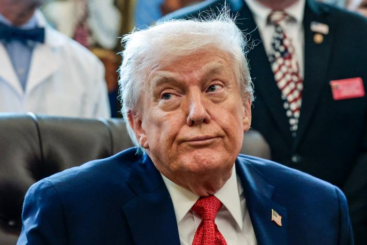 Imagen de archivo del presidente estadounidense, Donald Trump, durante una recepción en el Despacho Oval de la Casa Blanca (Washington DC, EEUU).