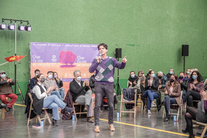 Juan Gascón, durante la campaña de 2022 con Unidas Podemos